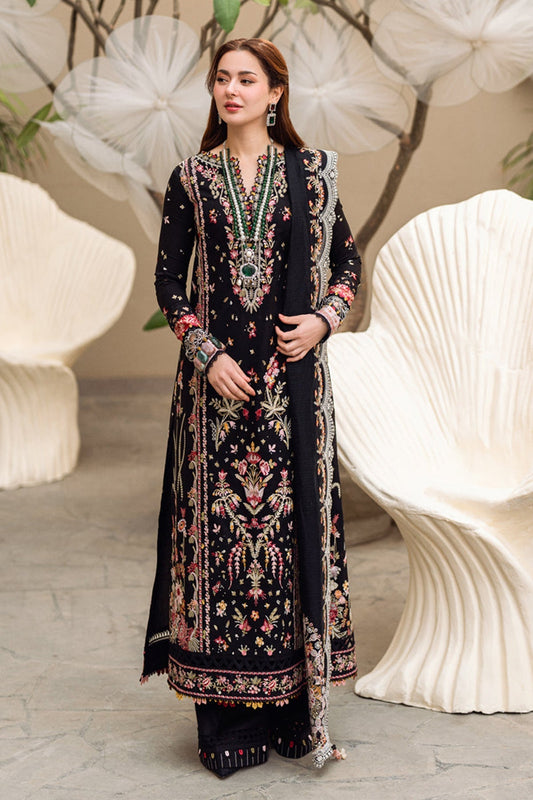 3-Piece Qalamkar Premium Embroidered Dhanak Suit AL-840