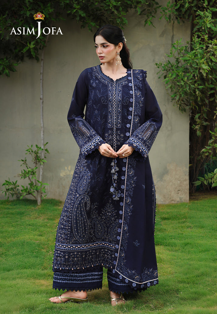 3-Piece Asim Jofa Inspired Premium Embroidered Dhanak Suit AL-857