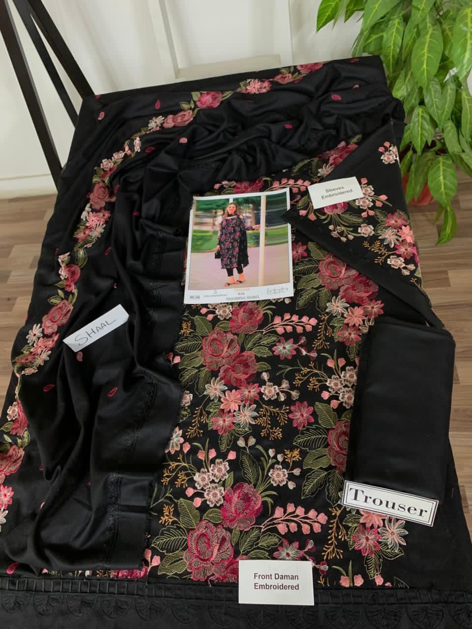 3-Piece Bareeze Premium Embroidered Dhanak Suit DE-101