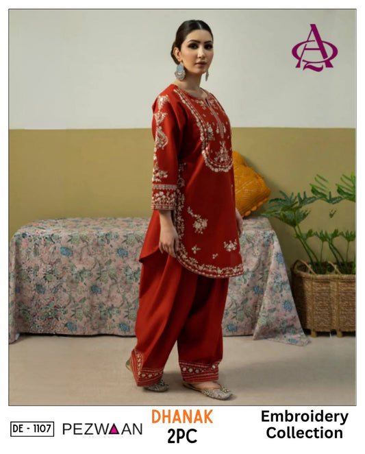 2-Piece | Premium Embroidered Winter Suit – DE-1107