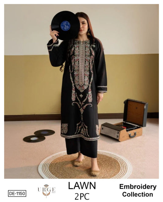 Embroidered 2Pc Lawn Unstitched Summer Dress - DE-1150A