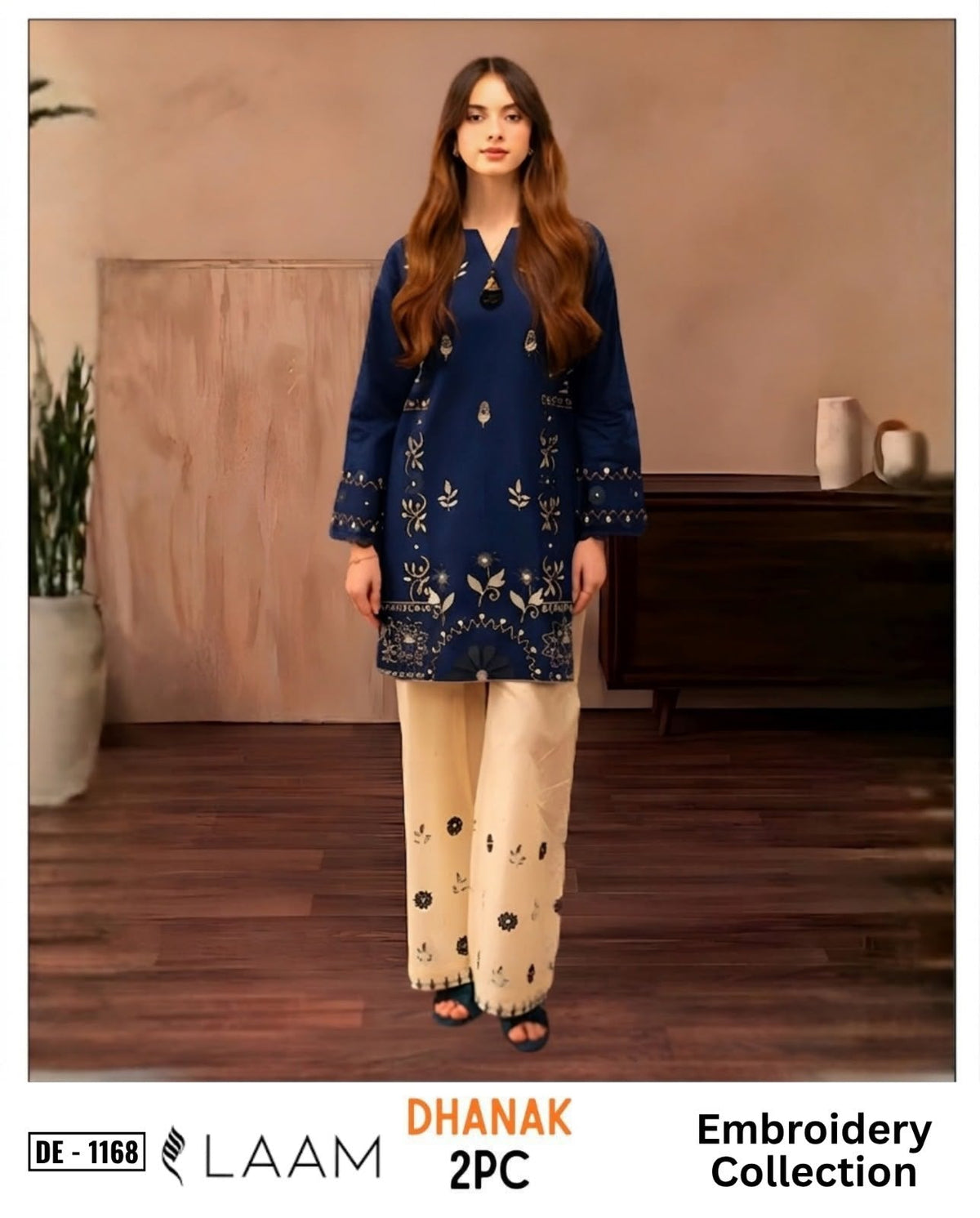 2-Piece | Premium Embroidered Winter Suit – DE-1168BL