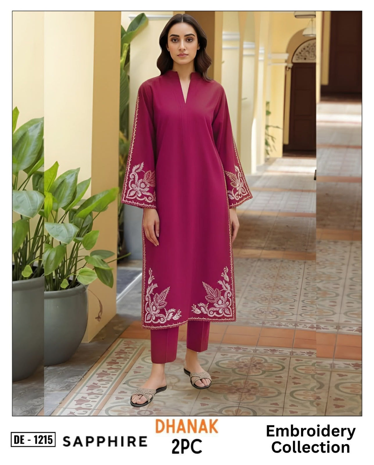 2-Piece | Premium Embroidered Winter Suit – DE-1215RD