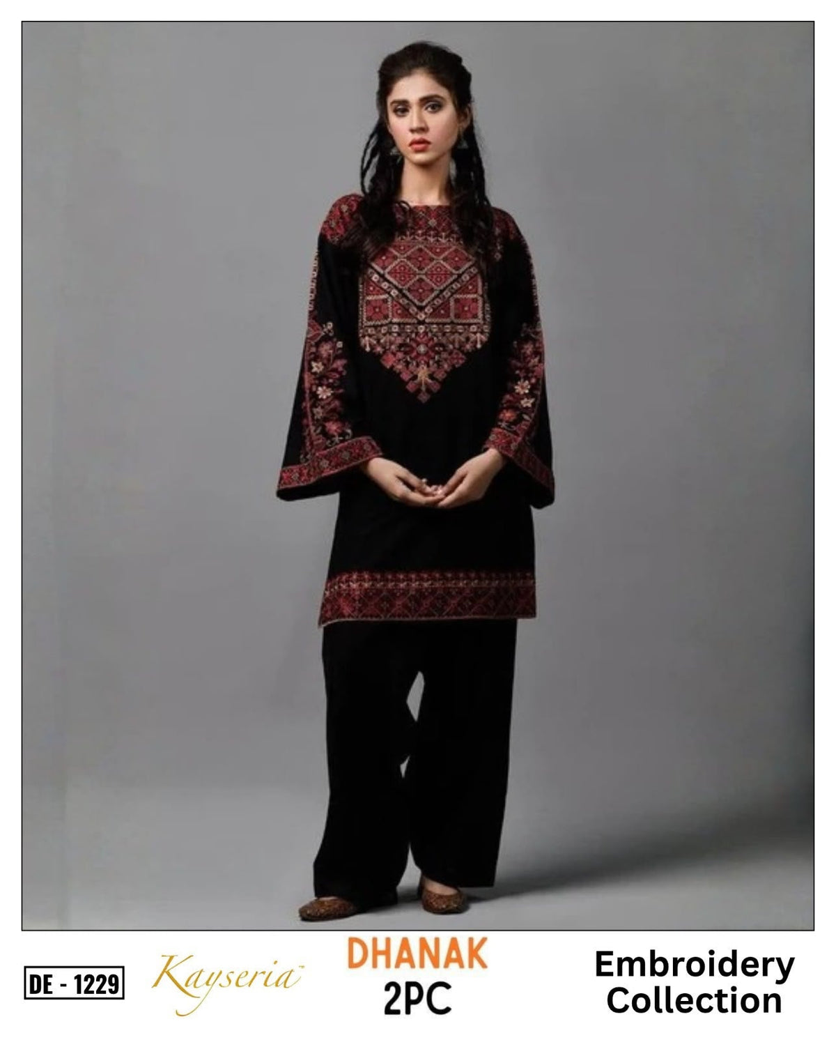 2-Piece | Premium Embroidered Winter Suit – DE-1229BK