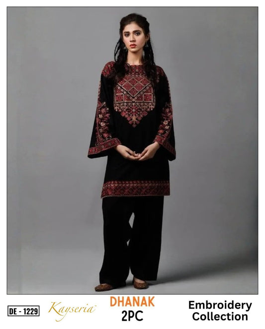 2-Piece | Premium Embroidered Winter Suit – DE-1229BK