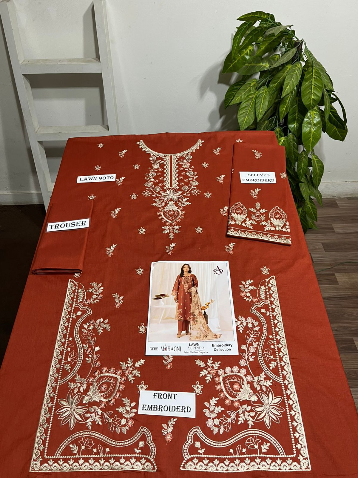 Embroidered 2Pc Lawn Unstitched Summer Dress - DE-549