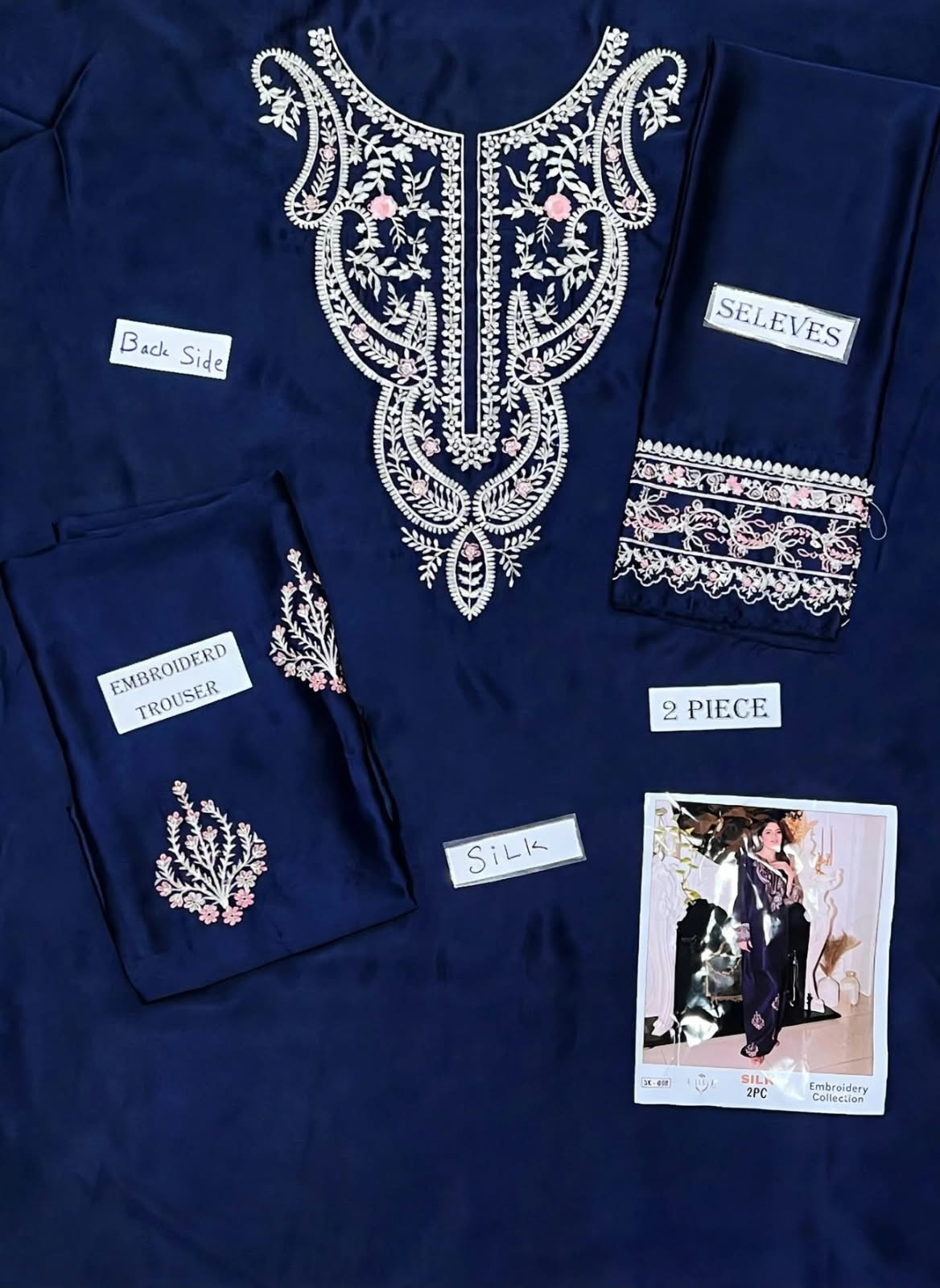 2-Piece Silk | Premium Embroidered Silk Suit – SK-0BL