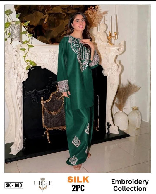 2-Piece Silk | Premium Embroidered Silk Suit – SK-0GR