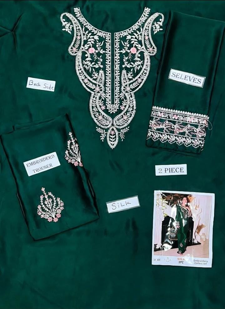2-Piece Silk | Premium Embroidered Silk Suit – SK-0GR