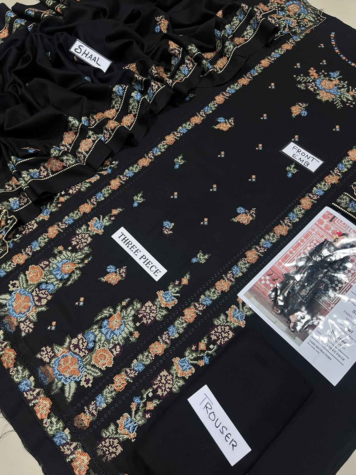 3-Piece Hussain Rehar's Premium Embroidered Dhanak Suit AL-825